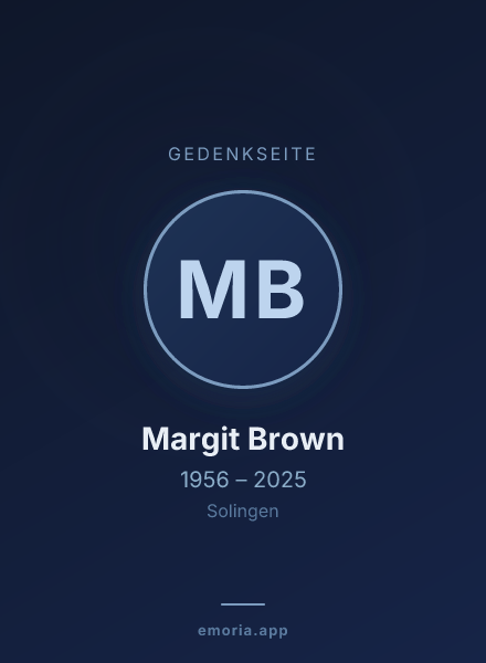 Gedenkportrait von Margit Brown