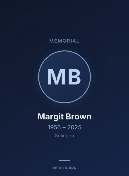 Memorial portrait of Margit Brown
