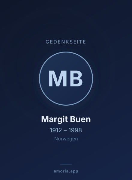 Gedenkportrait von Margit Buen