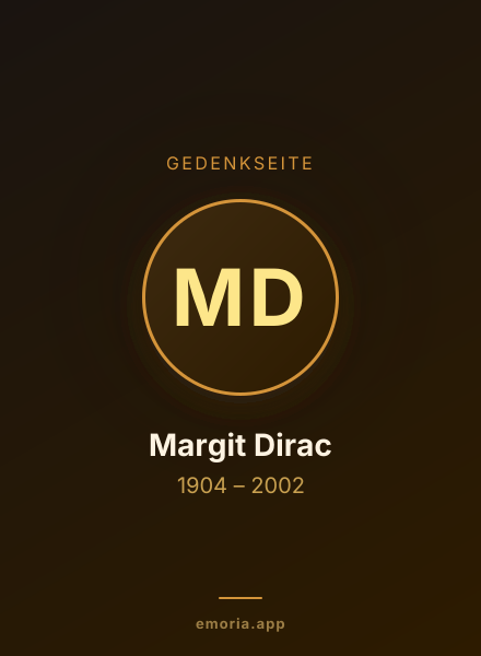 Gedenkportrait von Margit Dirac
