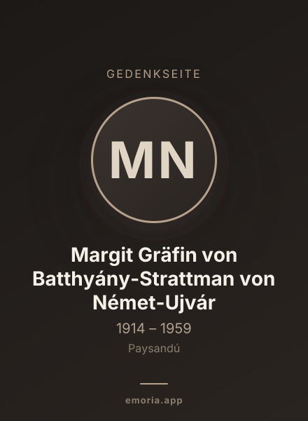 Gedenkportrait von Margit Gräfin von Batthyány-Strattman von Német-Ujvár