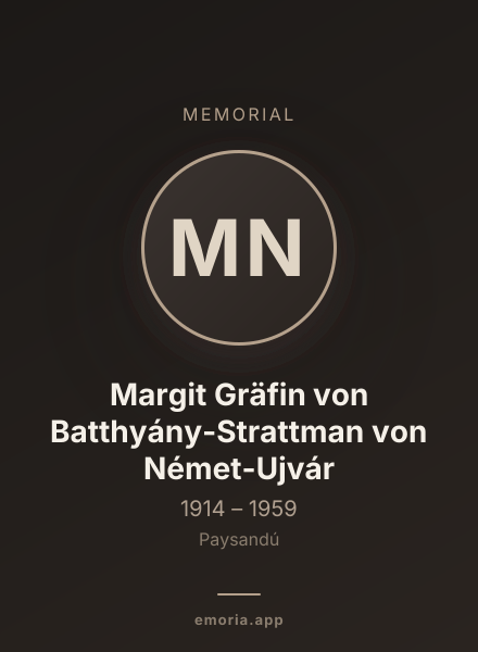 Memorial portrait of Margit Gräfin von Batthyány-Strattman von Német-Ujvár