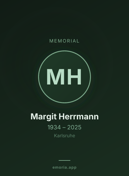 Memorial portrait of Margit Herrmann