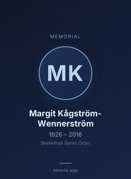 Memorial portrait of Margit Kågström-Wennerström