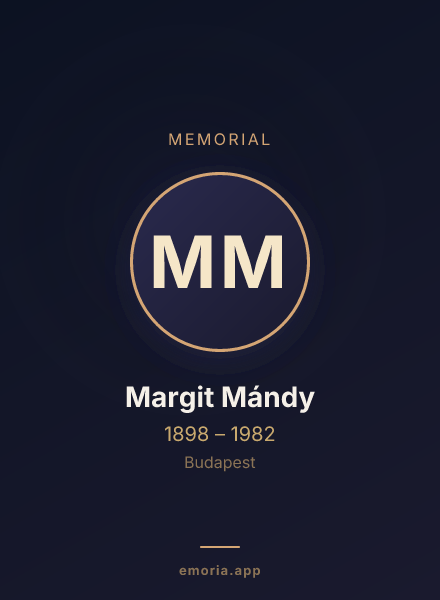 Memorial portrait of Margit Mándy