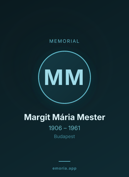 Memorial portrait of Margit Mária Mester