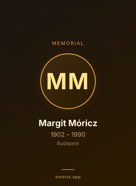 Memorial portrait of Margit Móricz