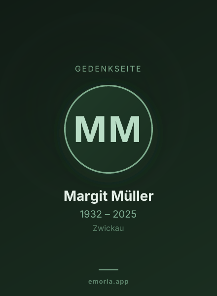 Gedenkportrait von Margit Müller