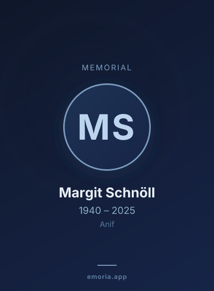 Memorial portrait of Margit Schnöll