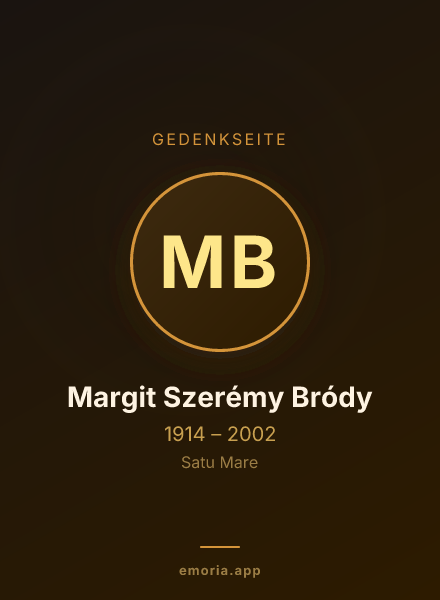 Gedenkportrait von Margit Szerémy Bródy