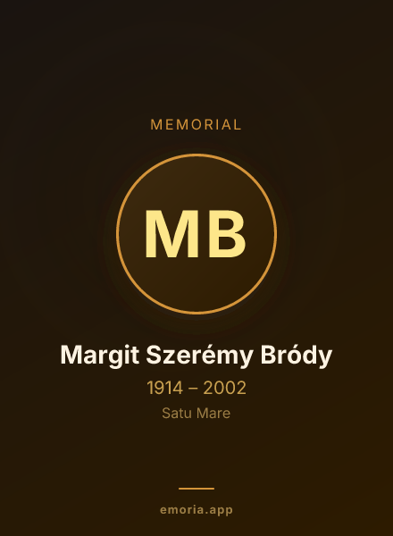 Memorial portrait of Margit Szerémy Bródy