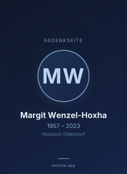Gedenkportrait von Margit Wenzel-Hoxha