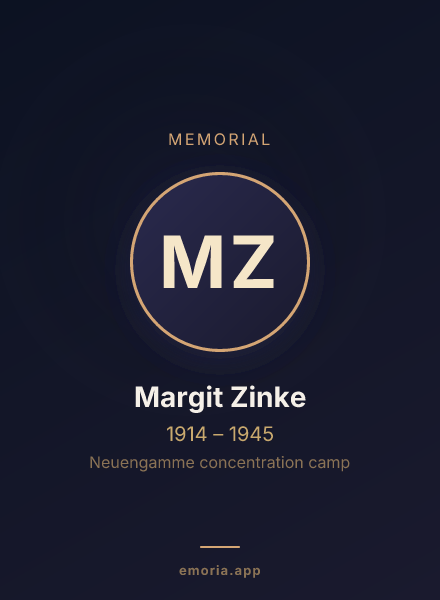 Memorial portrait of Margit Zinke