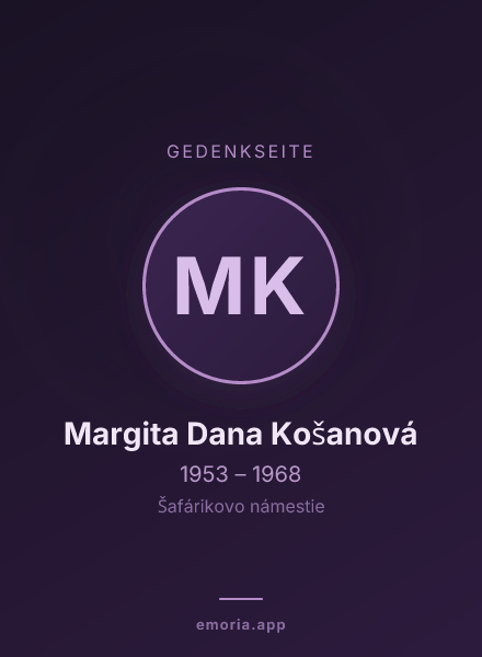 Gedenkportrait von Margita Dana Košanová