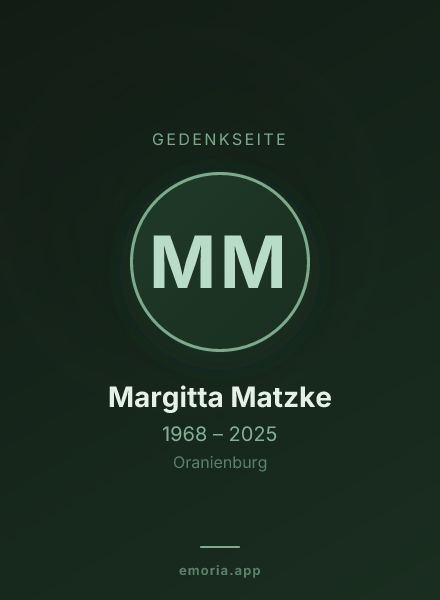 Gedenkportrait von Margitta Matzke