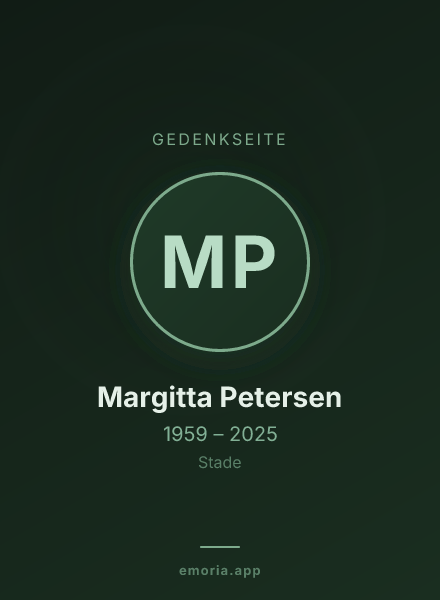Gedenkportrait von Margitta Petersen