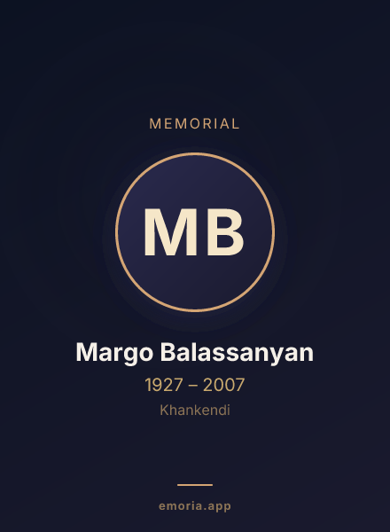 Memorial portrait of Margo Balassanyan