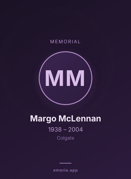 Memorial portrait of Margo McLennan