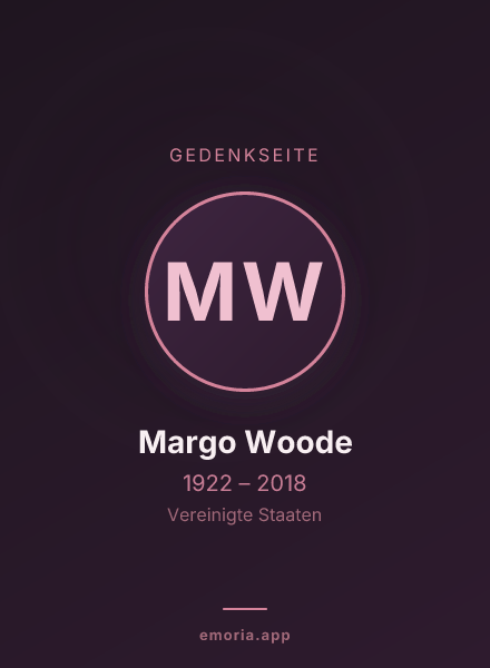 Gedenkportrait von Margo Woode