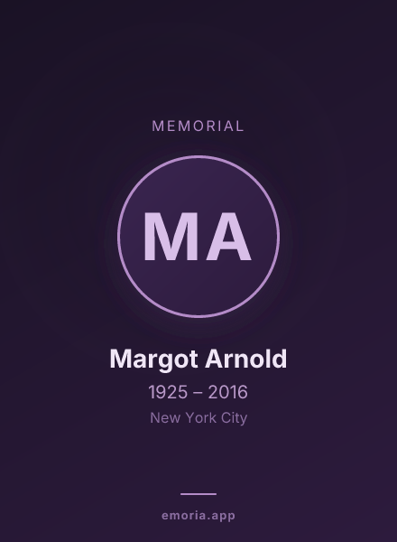 Memorial portrait of Margot Arnold
