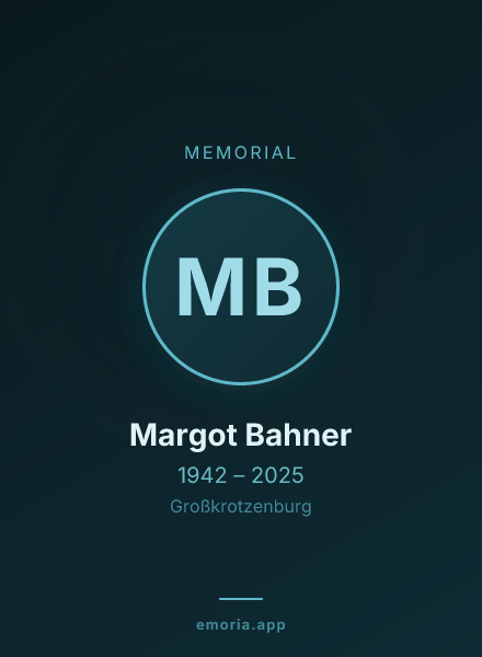 Memorial portrait of Margot Bahner