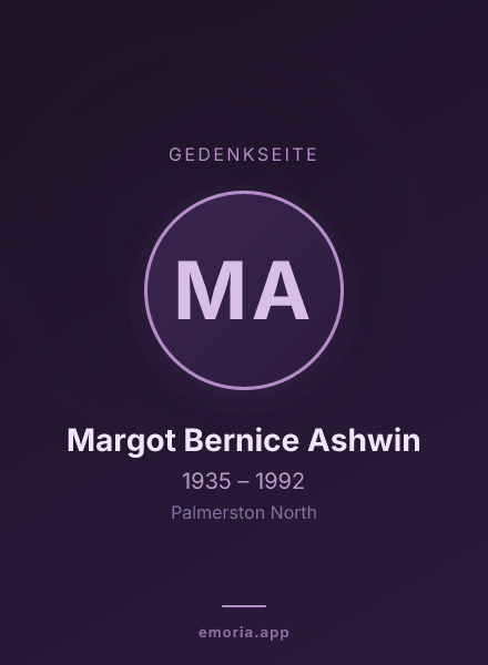 Gedenkportrait von Margot Bernice Ashwin