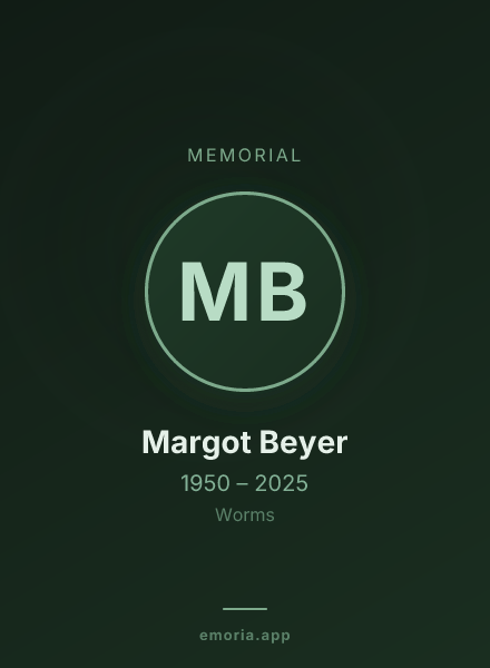 Memorial portrait of Margot Beyer