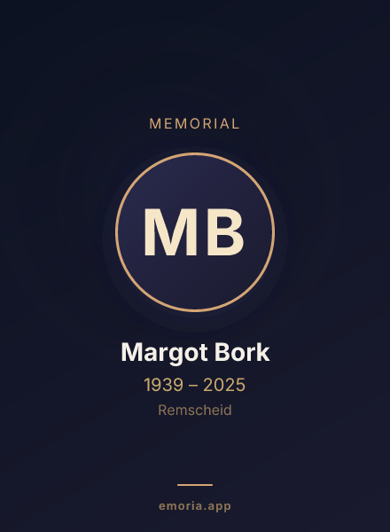 Memorial portrait of Margot Bork