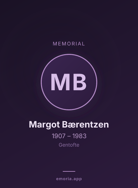 Memorial portrait of Margot Bærentzen