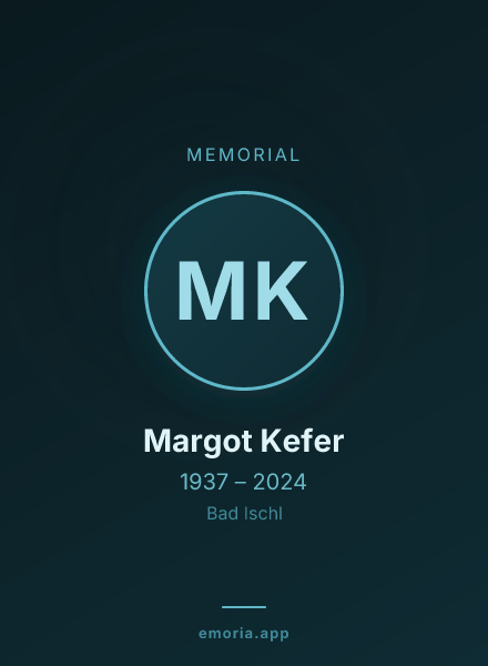 Memorial portrait of Margot Kefer