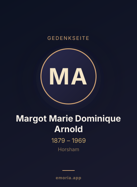 Gedenkportrait von Margot Marie Dominique Arnold