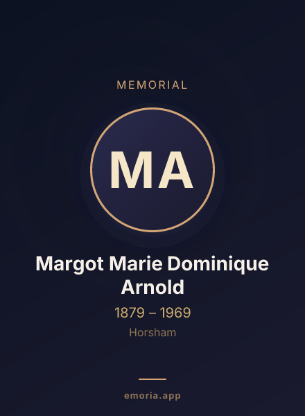 Memorial portrait of Margot Marie Dominique Arnold