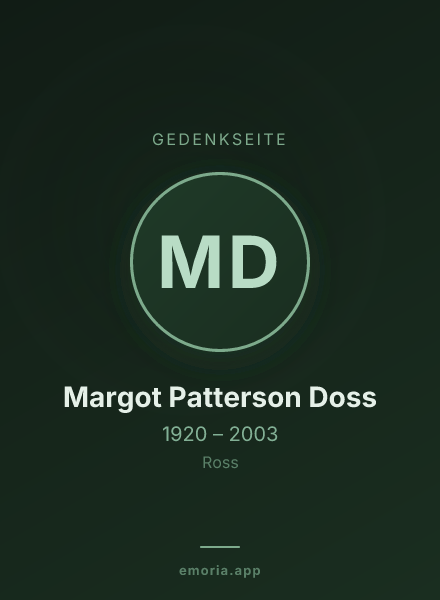 Gedenkportrait von Margot Patterson Doss