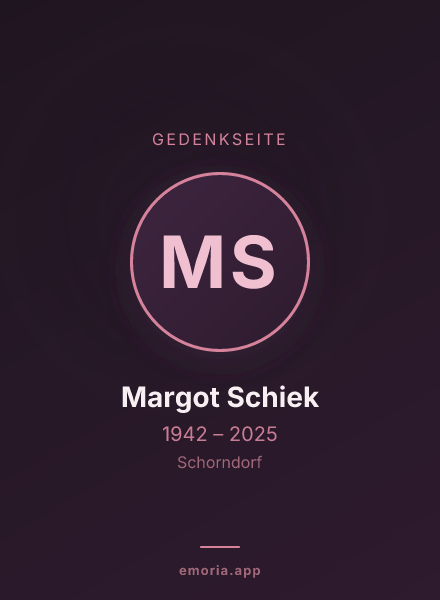 Gedenkportrait von Margot Schiek