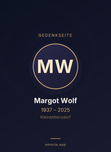 Gedenkportrait von Margot Wolf