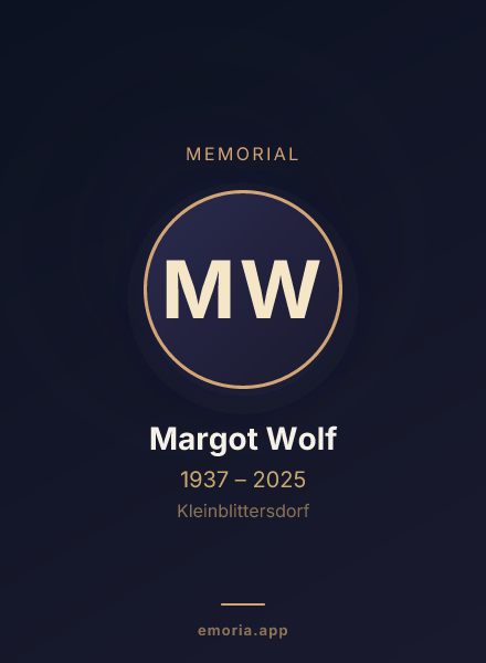 Memorial portrait of Margot Wolf
