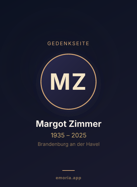 Gedenkportrait von Margot Zimmer