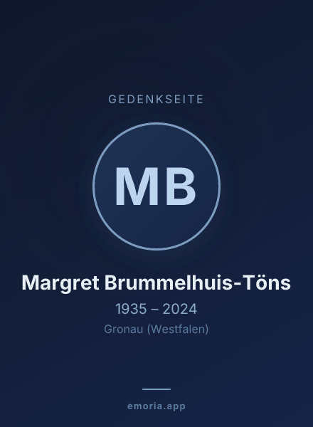 Gedenkportrait von Margret Brummelhuis-Töns