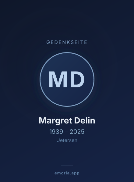 Gedenkportrait von Margret Delin