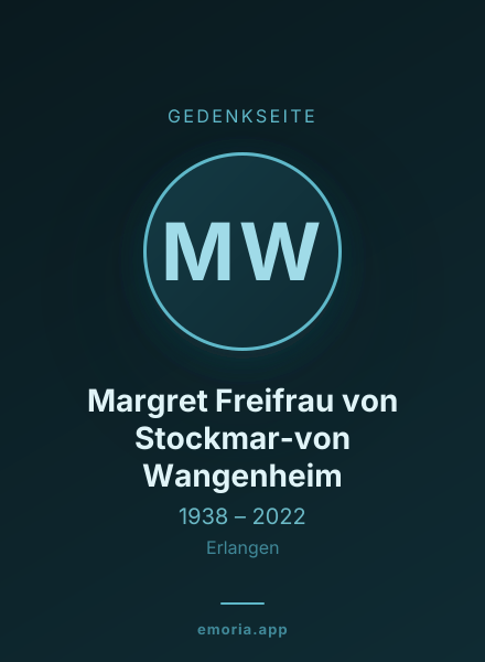 Gedenkportrait von Margret Freifrau von Stockmar-von Wangenheim