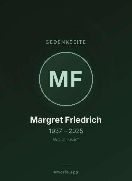 Gedenkportrait von Margret Friedrich