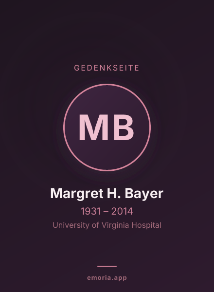 Gedenkportrait von Margret H. Bayer