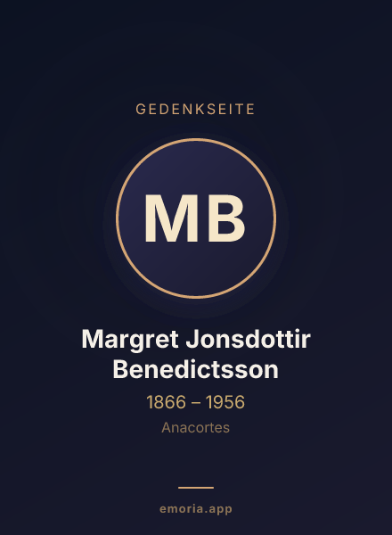 Gedenkportrait von Margret Jonsdottir Benedictsson