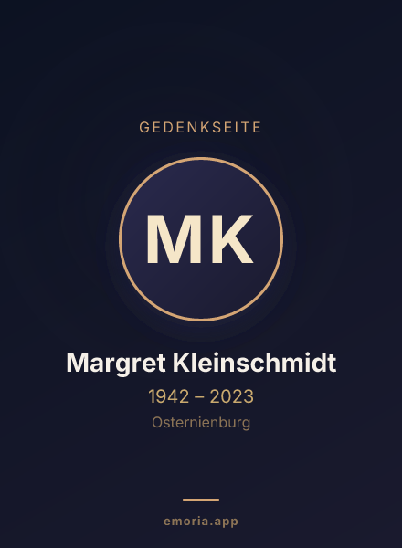 Gedenkportrait von Margret Kleinschmidt