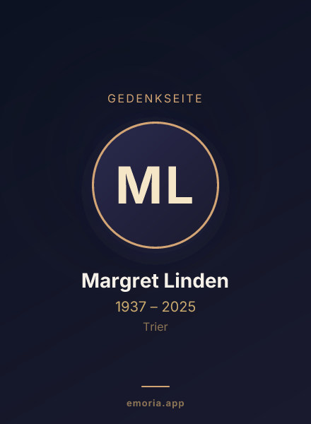 Gedenkportrait von Margret Linden
