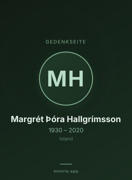 Gedenkportrait von Margrét Þóra Hallgrímsson