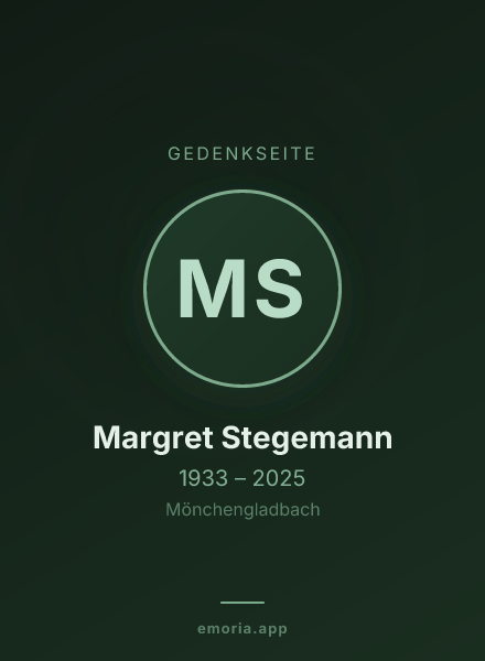 Gedenkportrait von Margret Stegemann