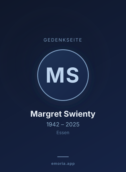 Gedenkportrait von Margret Swienty