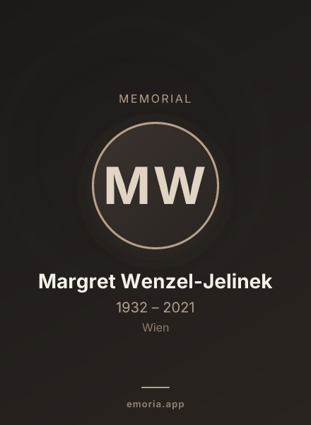 Memorial portrait of Margret Wenzel-Jelinek