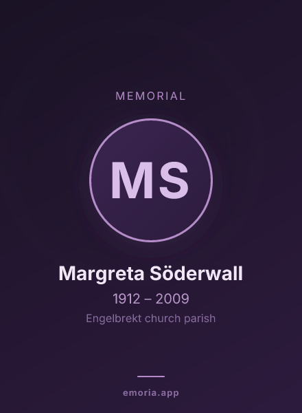 Memorial portrait of Margreta Söderwall